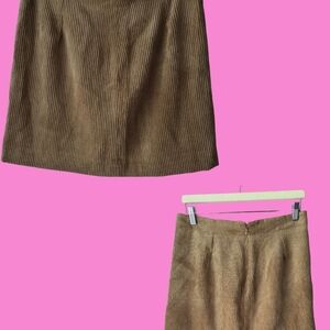 Classic Brown Corduroy Skirt